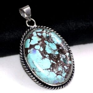 New Lander Turquoise Gemstone 925 Sterling Silver Handmade Pendant Necklace